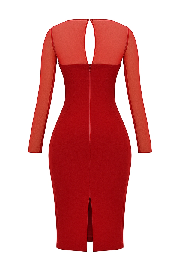 Darcy-Scarlet Plunge Midi Dress