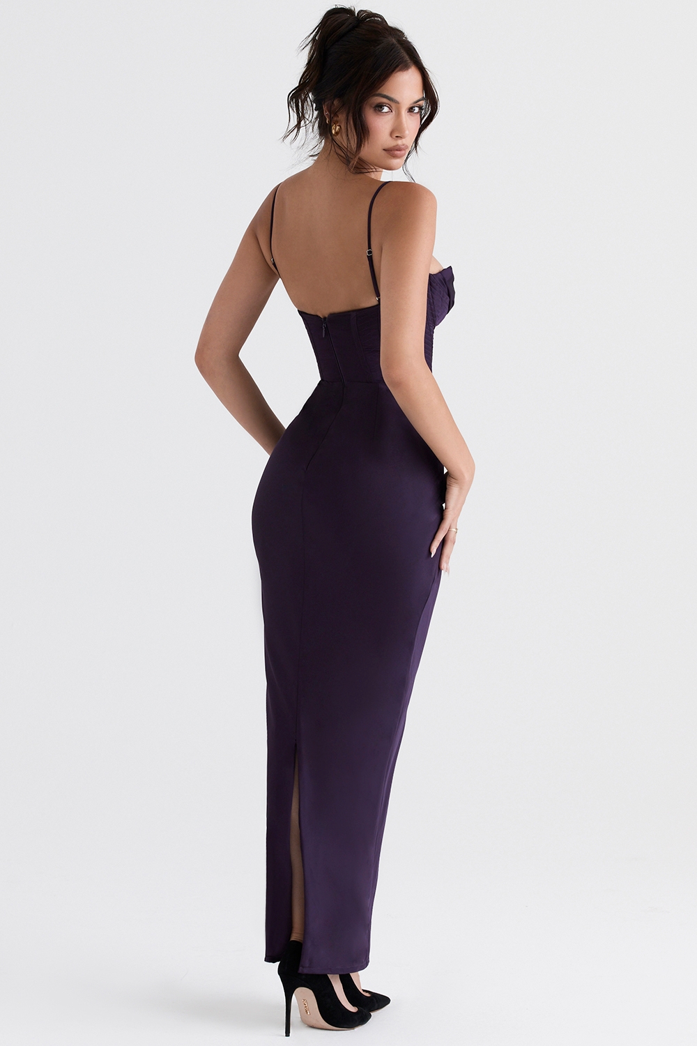 Charmaine-Night Shade Corset Maxi Dress