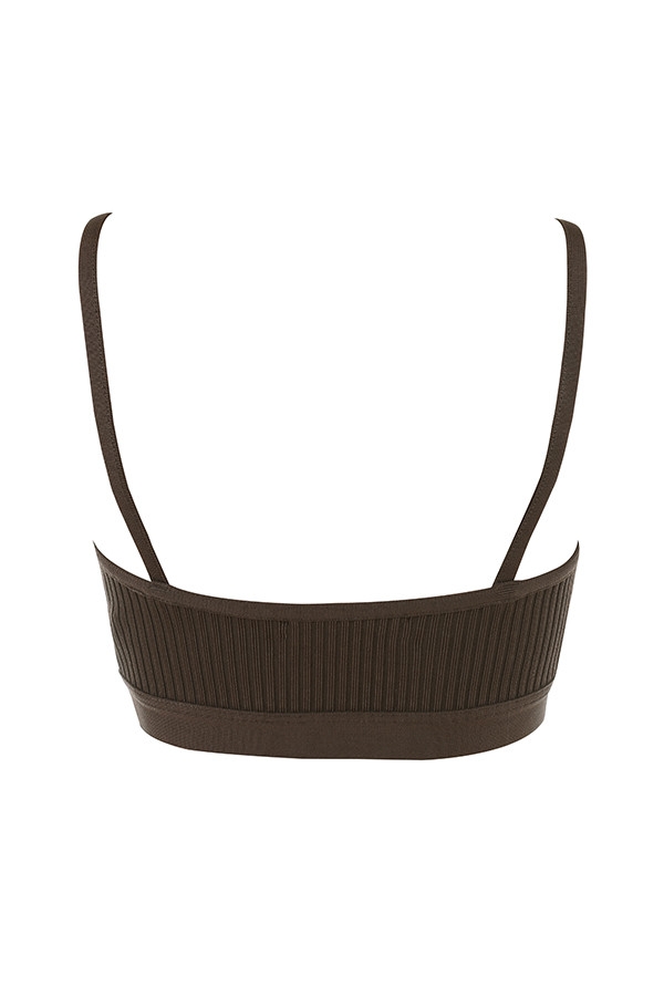 Evie-Brown Bandage Bralette