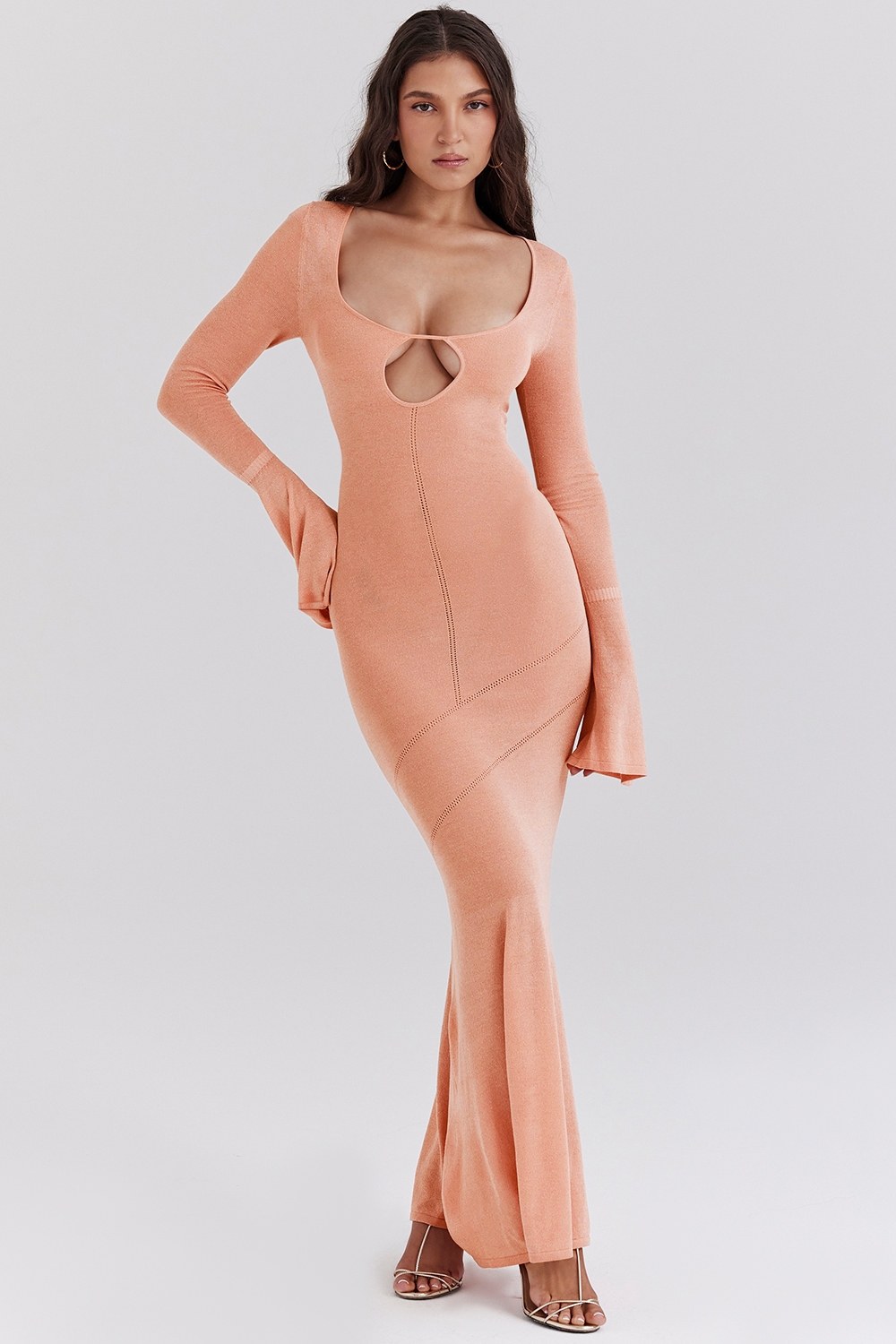 Sereia-Sorbet Metallic Knit Maxi Dress