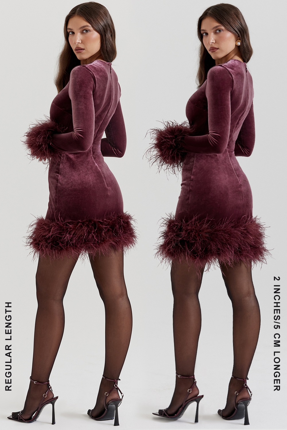 Lavinia-Mulberry Velvet Mini Dress