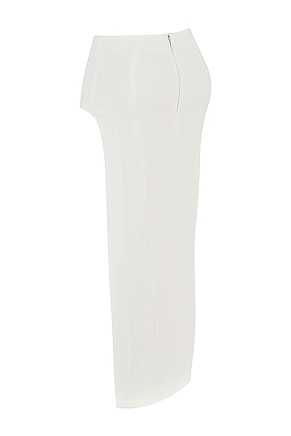 Francesca-Ivory Thigh Split Midi Skirt