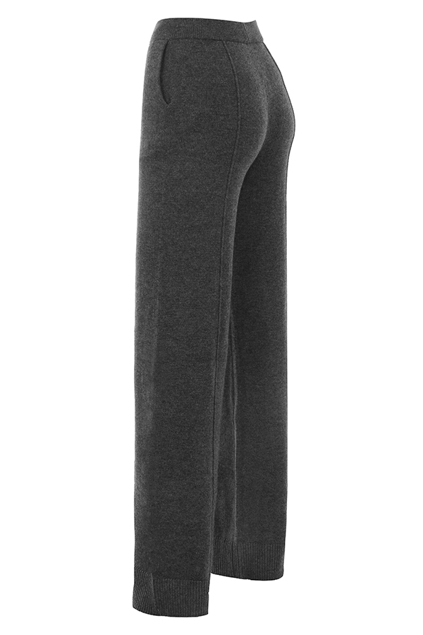 Yalina-Charcoal Cashmere Blend Trousers - SALE