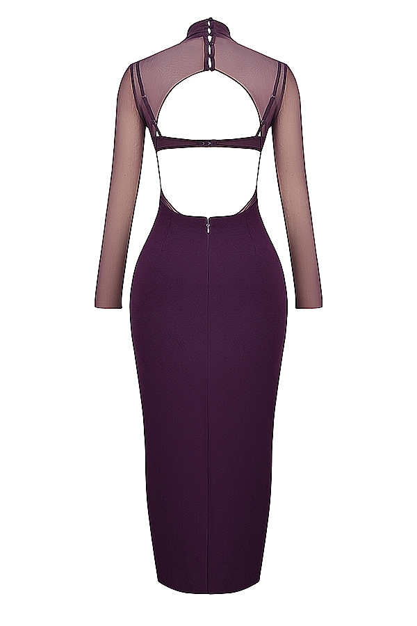 Safiya-Black Grape Maxi Dress