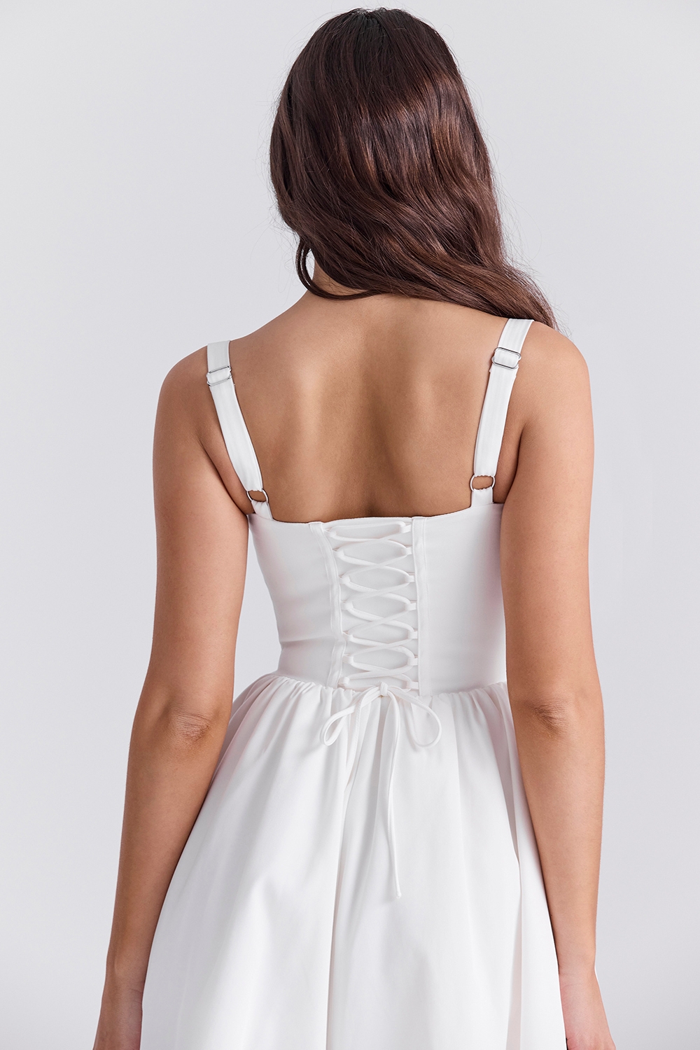 Kelly-White Corset Midi Sundress