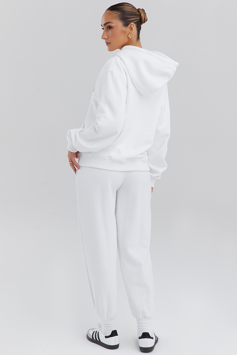 Mirage-White Zip Through Hoodie