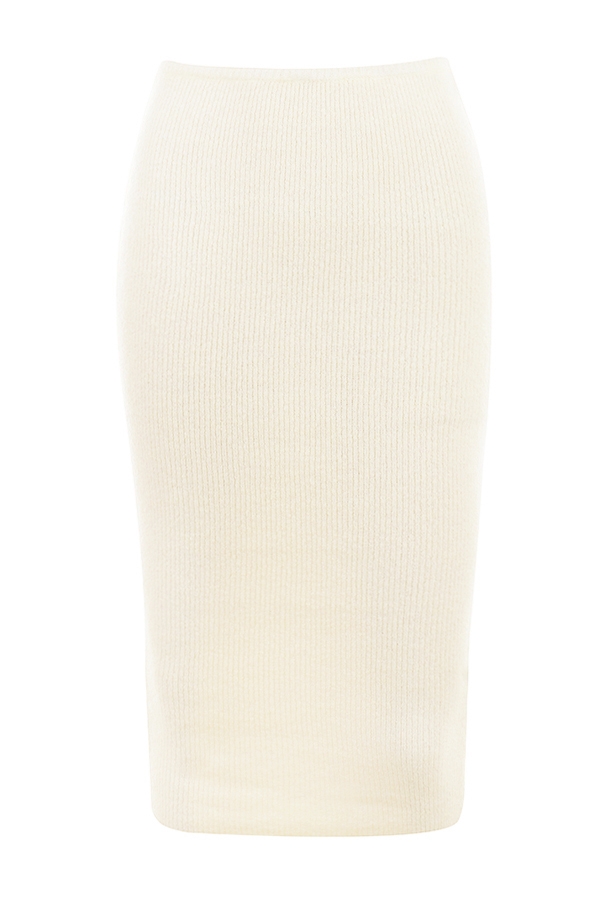 Lotte-Cream Knit Midi Skirt - SALE