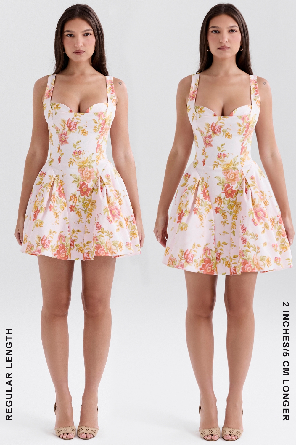 Bunny-Peach Poppy Print Twill Mini Dress