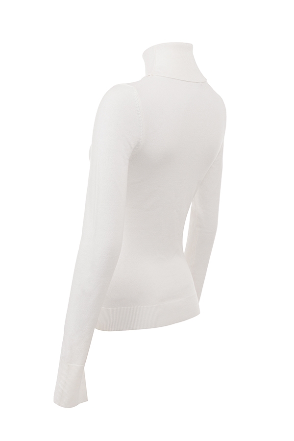 Hazel-Ivory Cashmere Roll Neck Sweater