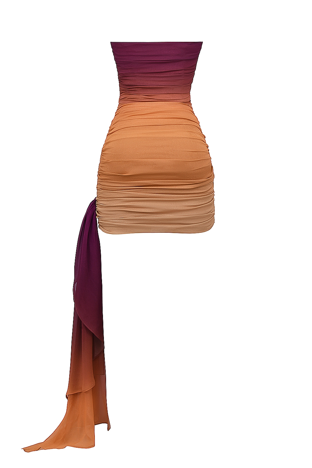 Sofie-Ombre Mesh Strapless Mini Dress