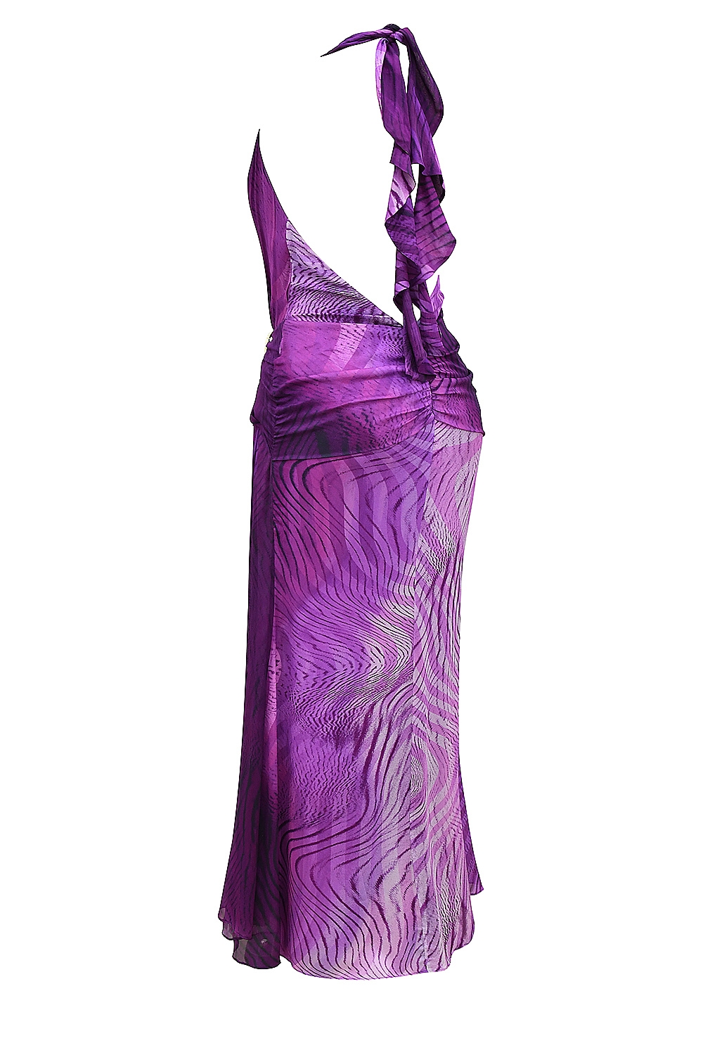 Olessia-Orchid Backless Halter Maxi Dress