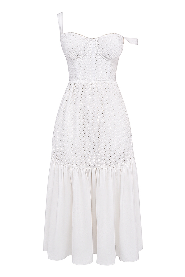 Elia-White Broderie Anglaise Midi Sundress