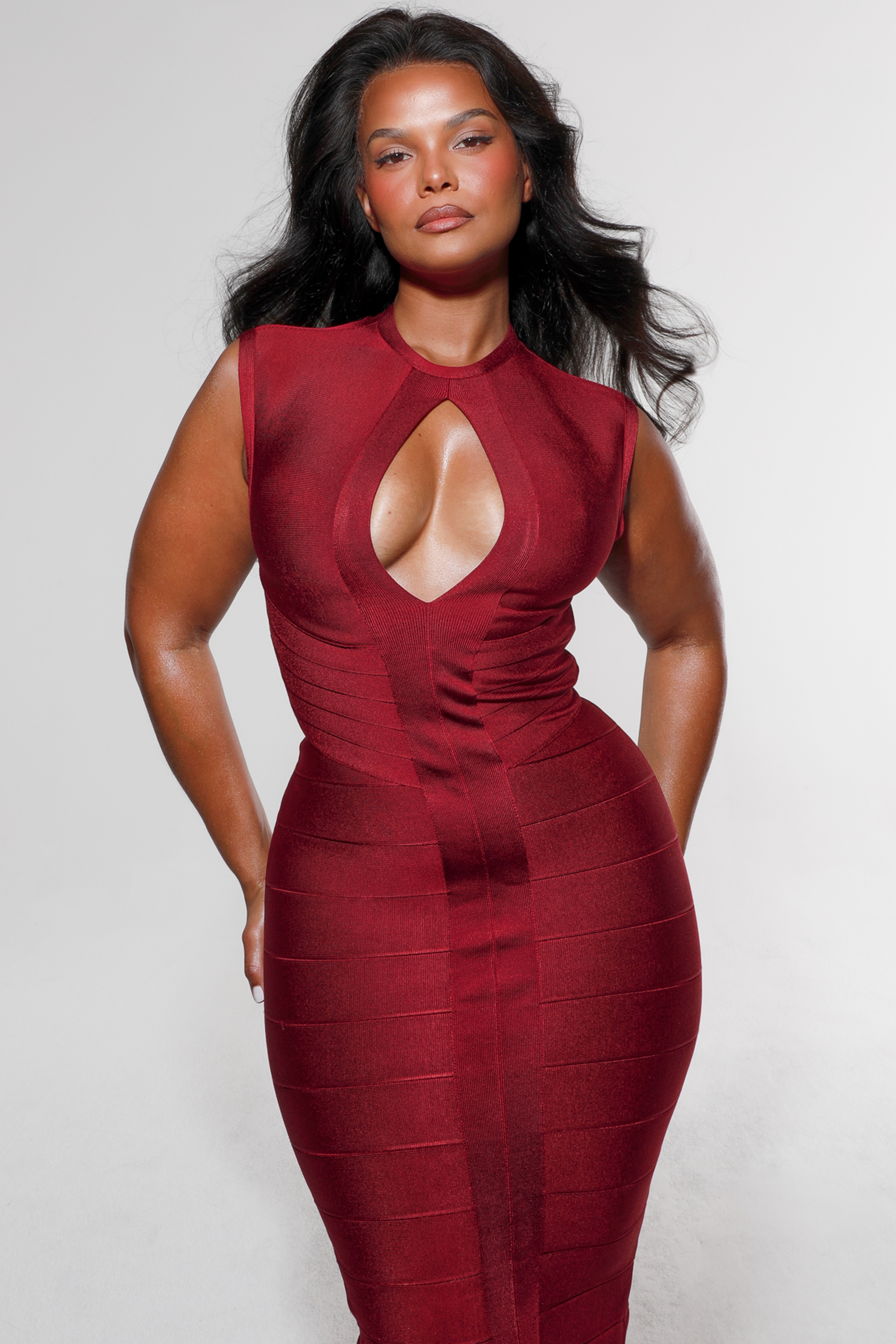 The Fatale-Ruby Stretch Bandage Midi Dress