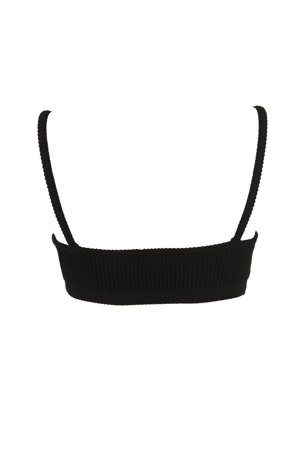 Mischa-Black Ribbed Knit Bralette - SALE