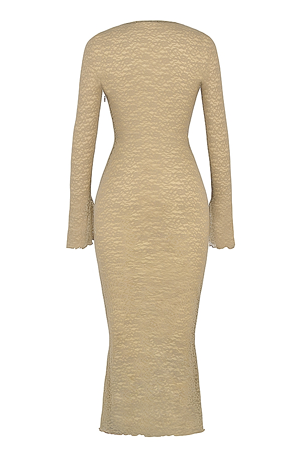 Giovanna-Stone Floral Lace Maxi Dress