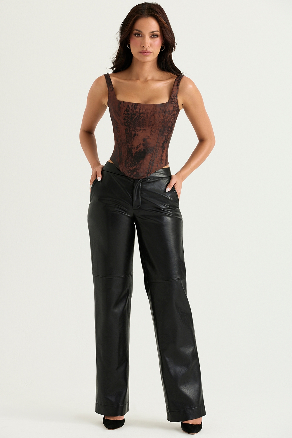 Omaira-Black Vegan Leather Trousers