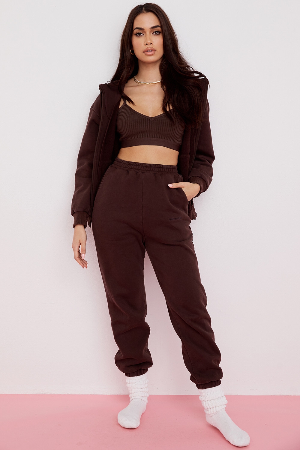 Sky-Chocolate Fleece Back Jogging Trouser