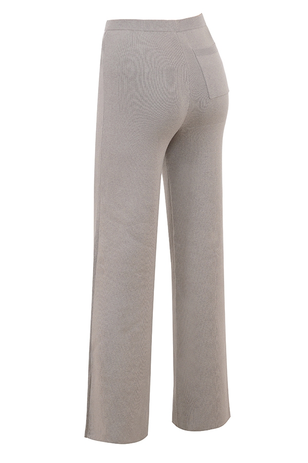Hunter-Grey Cashmere Straight Leg Trousers