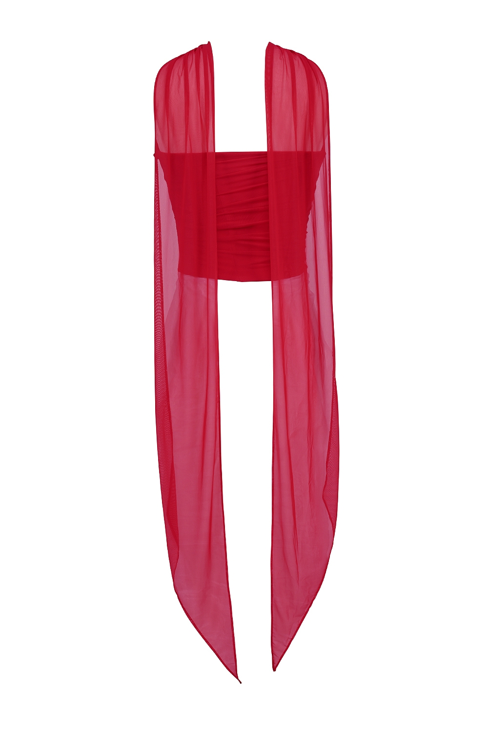 Hallie-Holly Red Strapless Corset Top with Detachable Neck Scarf