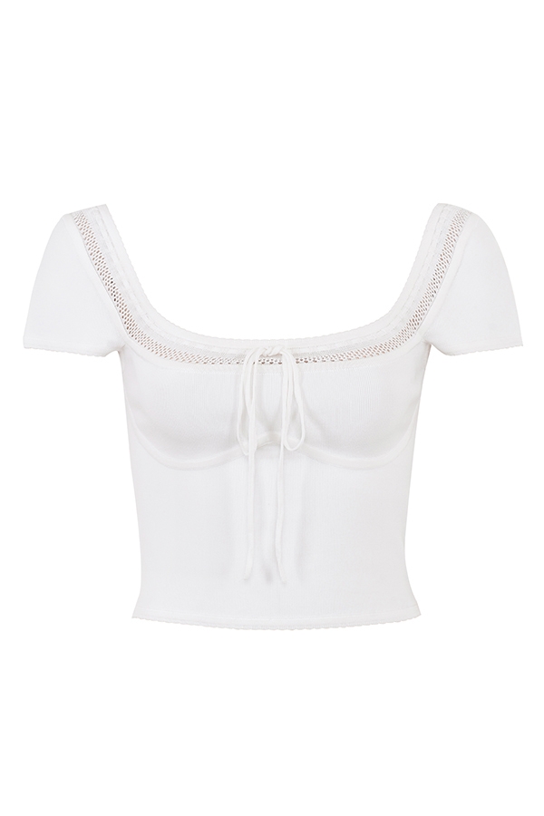 Nola-Ivory Dainty Knit Top