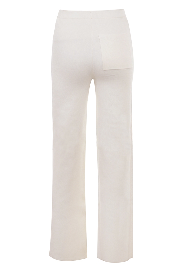 Vanna-Off White Cotton Knitted Trousers - SALE