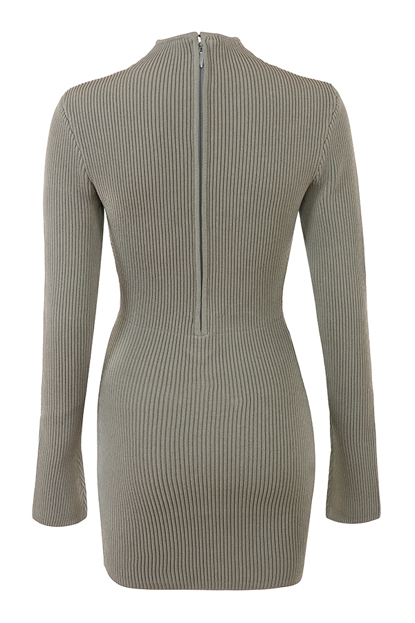 Jada-Artichoke Knit Lace Up Dress