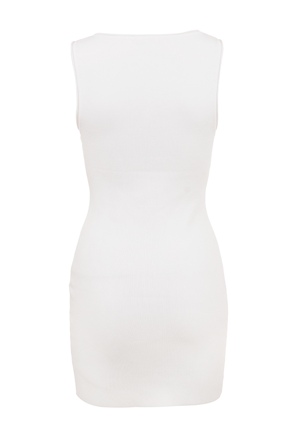 Laguna-White Stretch Knit Mini Dress - SALE