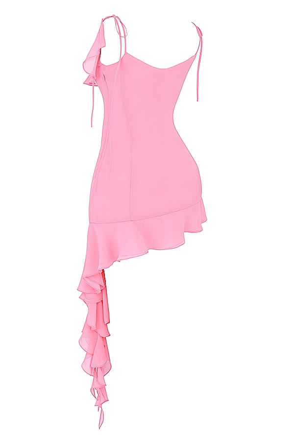 Marcia-French Pink Ruffle Mini Dress