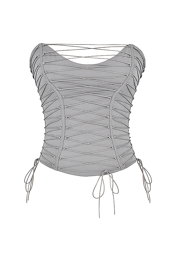 Mirabelle-Smoke Lace Up Corset
