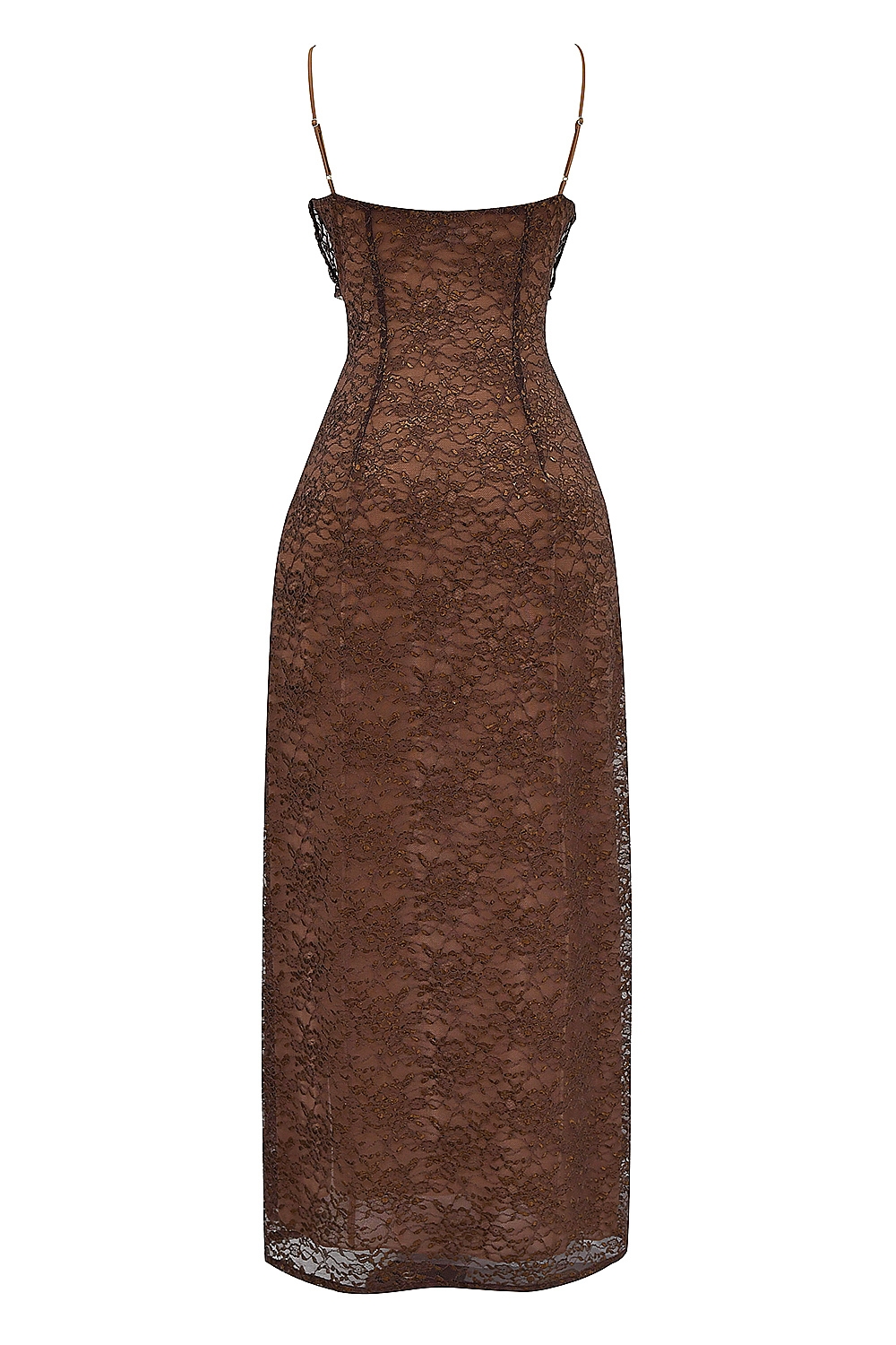 Lucianna-Espresso Lace Maxi Dress