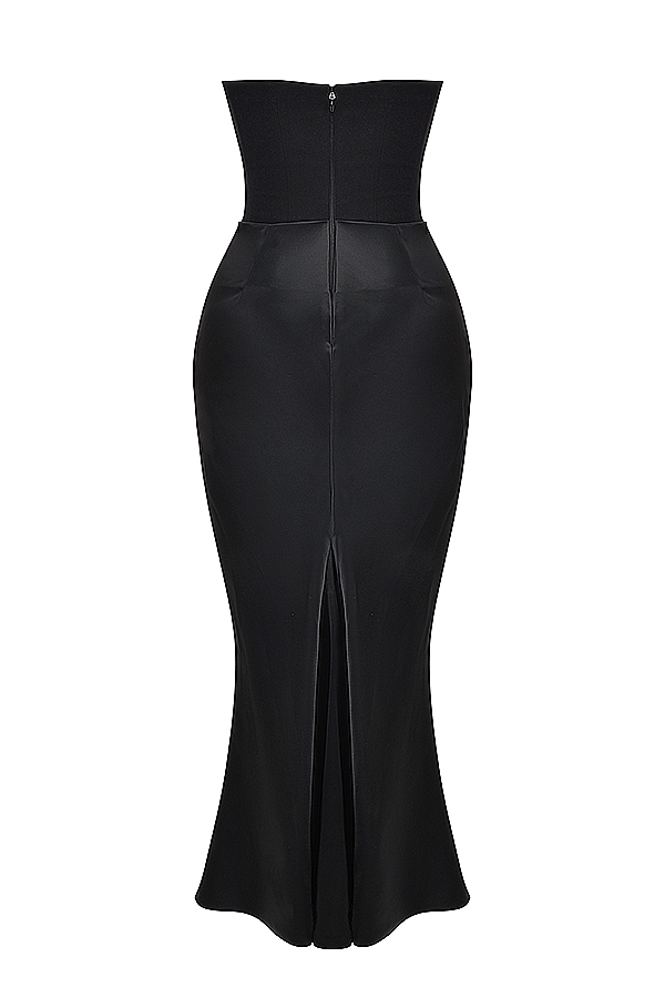 Persephone-Black Strapless Corset Dress