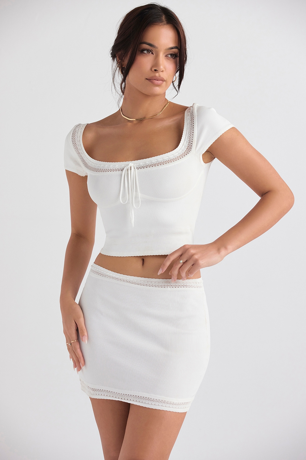 Nola-Ivory Dainty Knit Top
