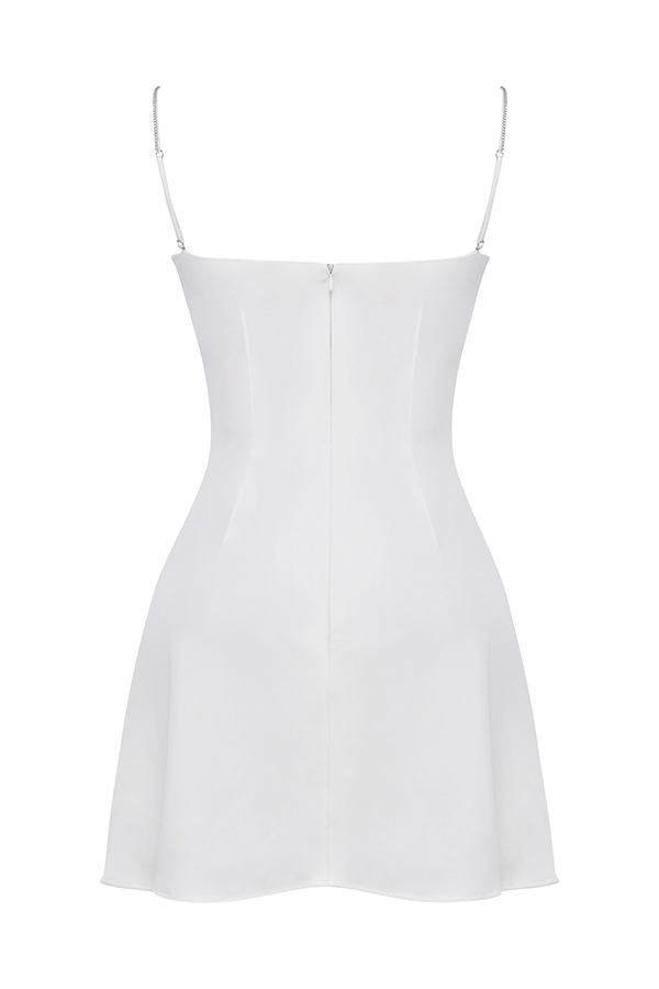 Grace-Ivory Crystallised Mini Dress