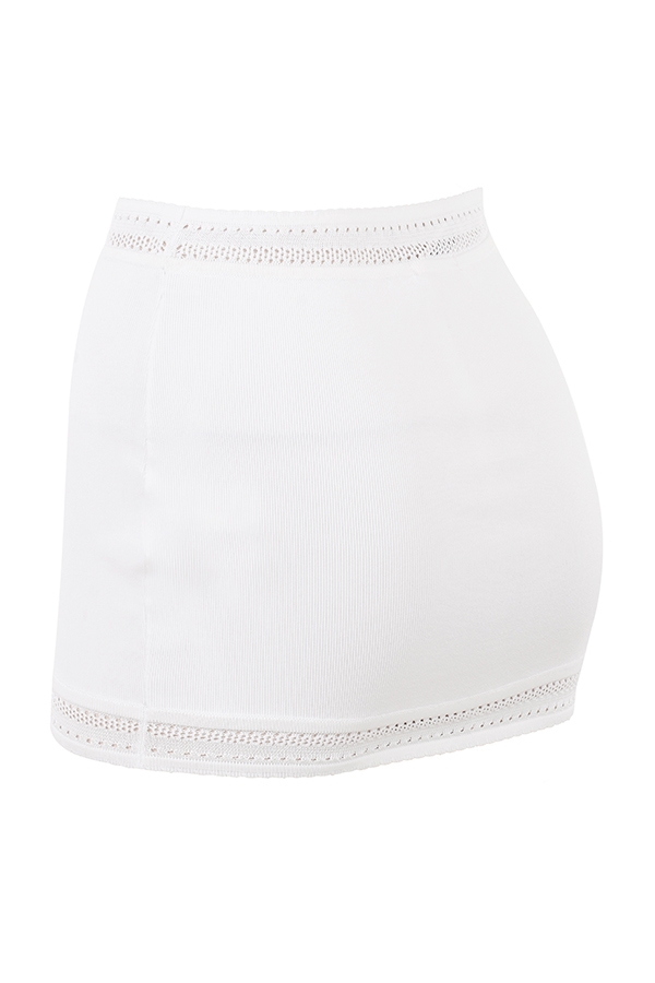 Sarelle-Ivory Dainty Knit Mini Skirt