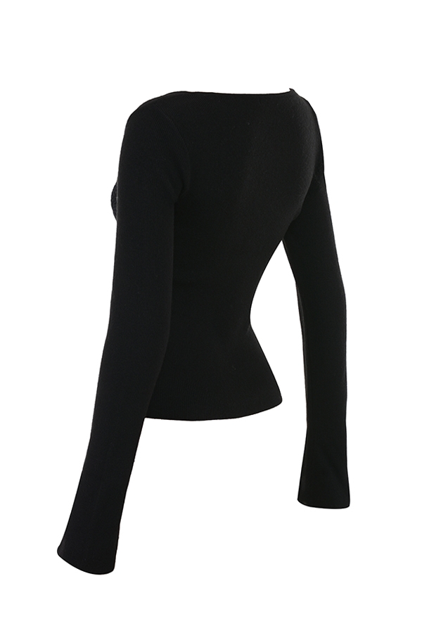 Candice-Black Lace Trim Top - SALE