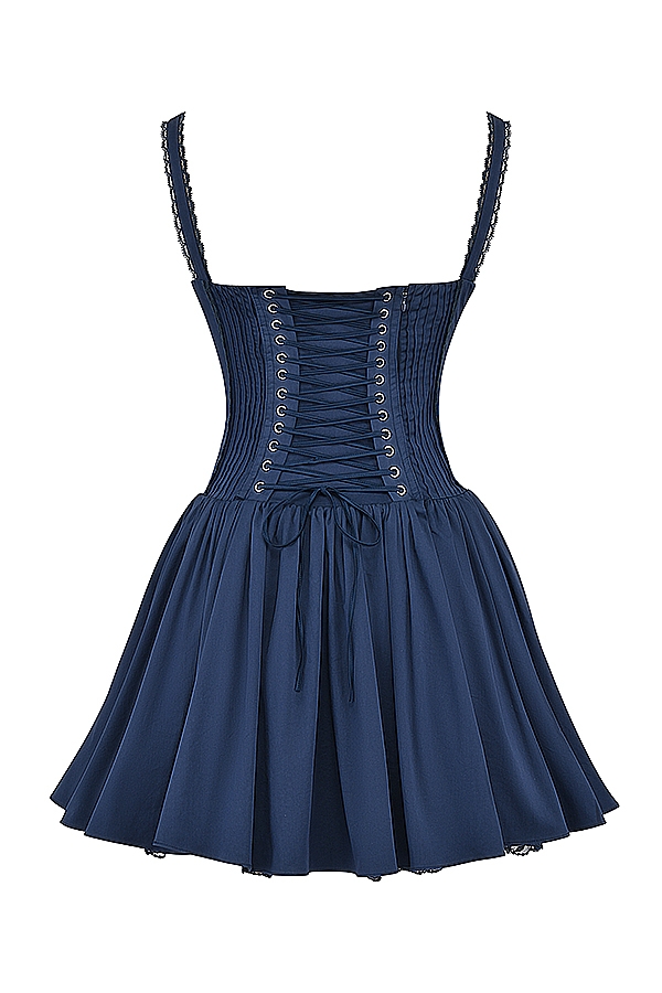 Pietra-French Navy Corset Mini Dress