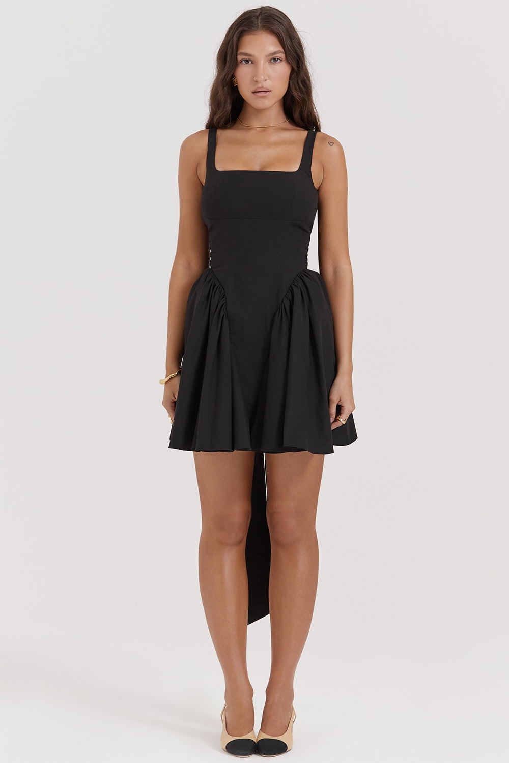 Florianne-Black Bow Mini Dress