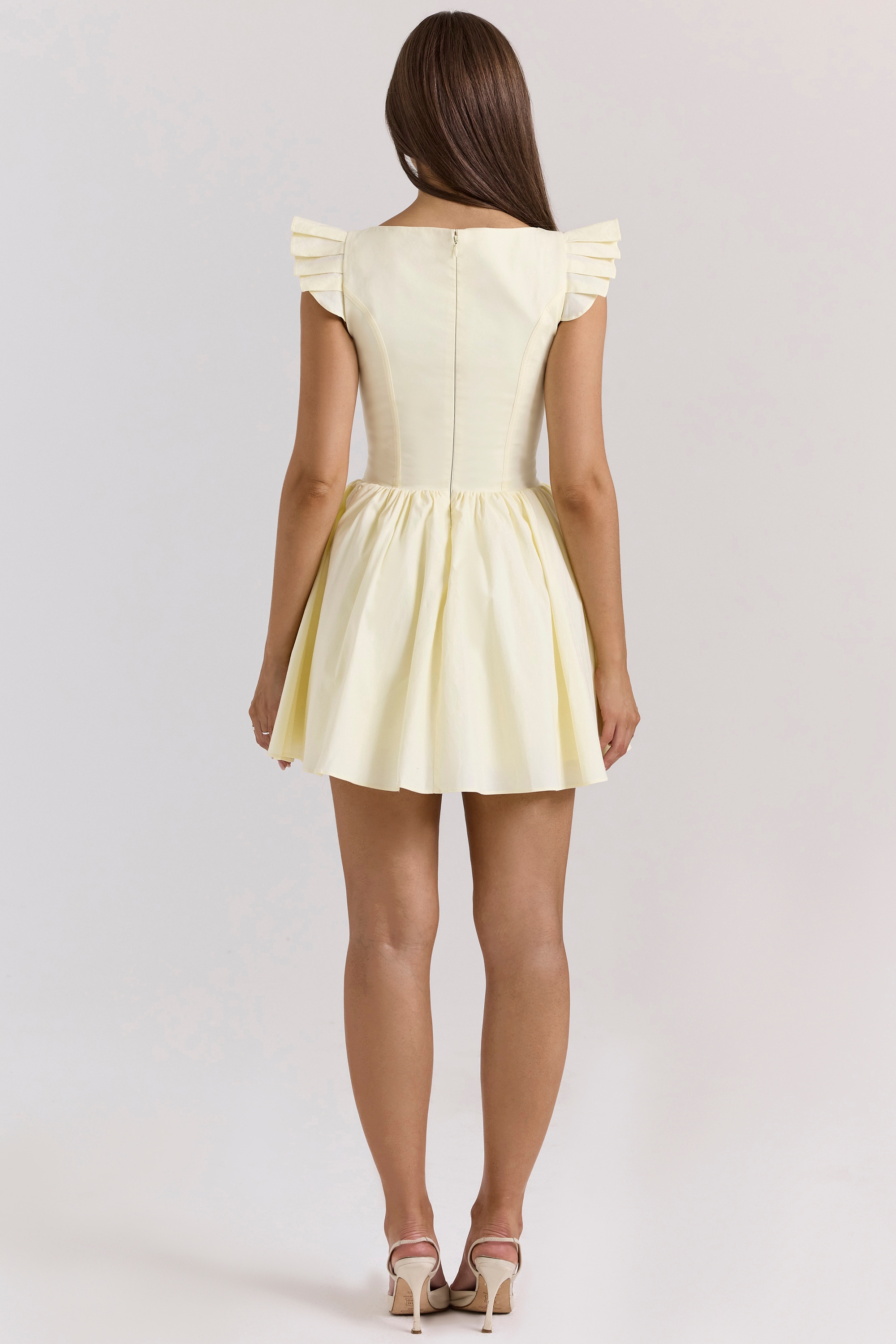 Sisi-Lemon Cotton Embroidered Mini Dress