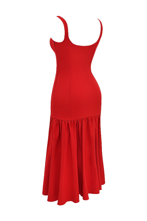 Amore-Scarlet Dropped Waist Midi Dress