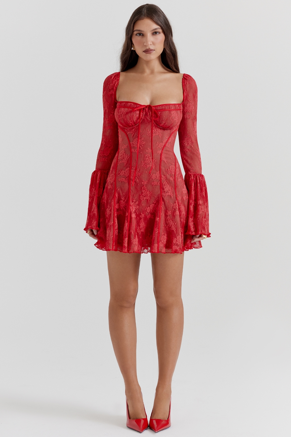 Analissa-Scarlet Lace Corset Dress