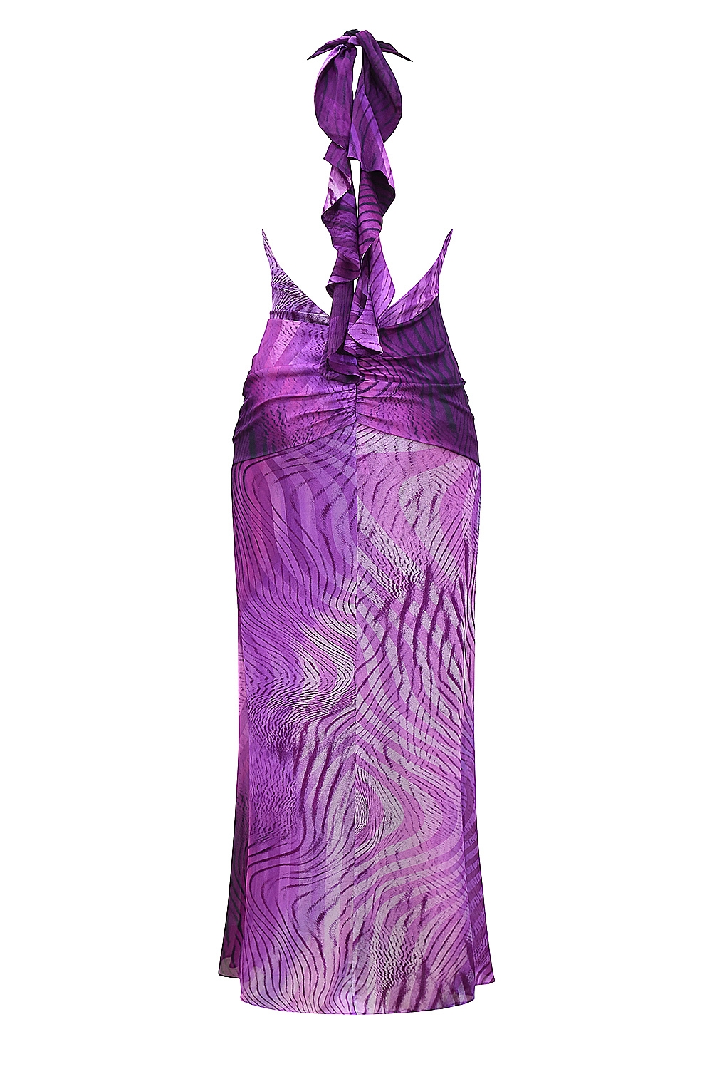 Olessia-Orchid Backless Halter Maxi Dress