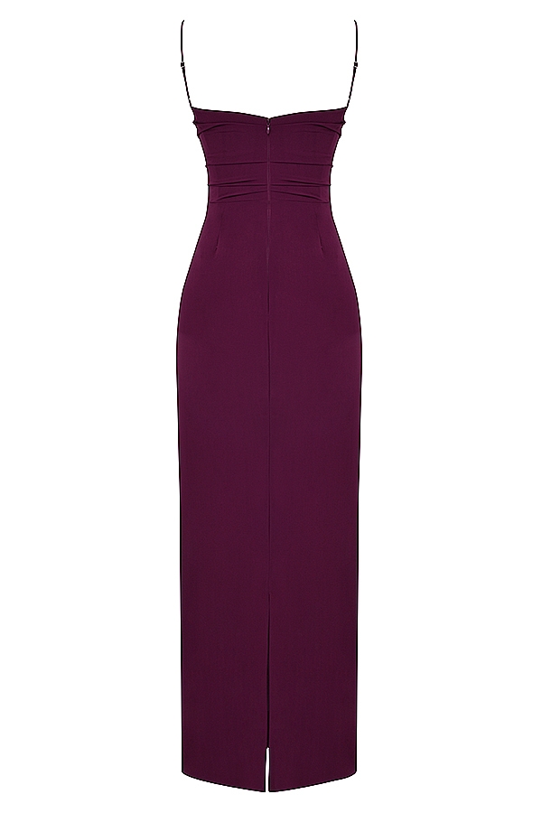 Lani-Merlot Corset Maxi Dress
