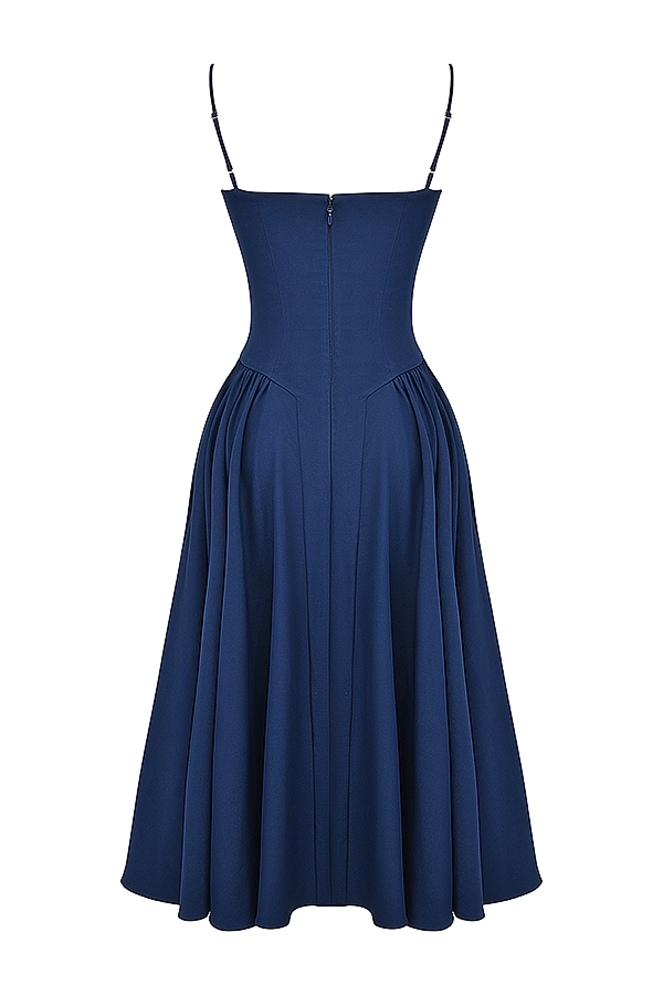 Samaria-French Navy Corset Sundress