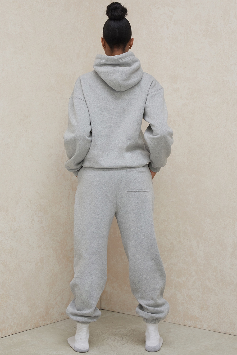 Sky-Grey Fleece Back Jogging Trousers