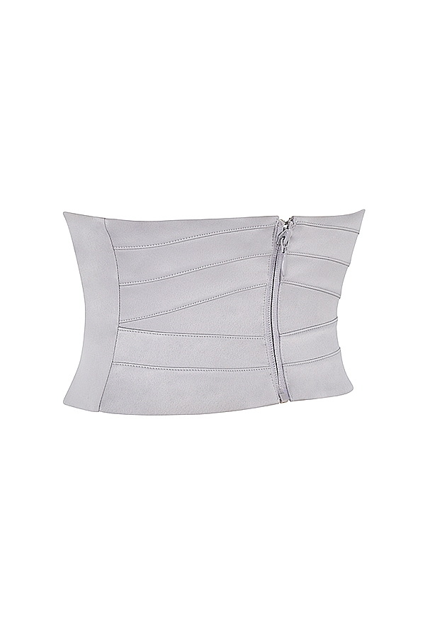 Vienne-Grey Satin Underbust Corset