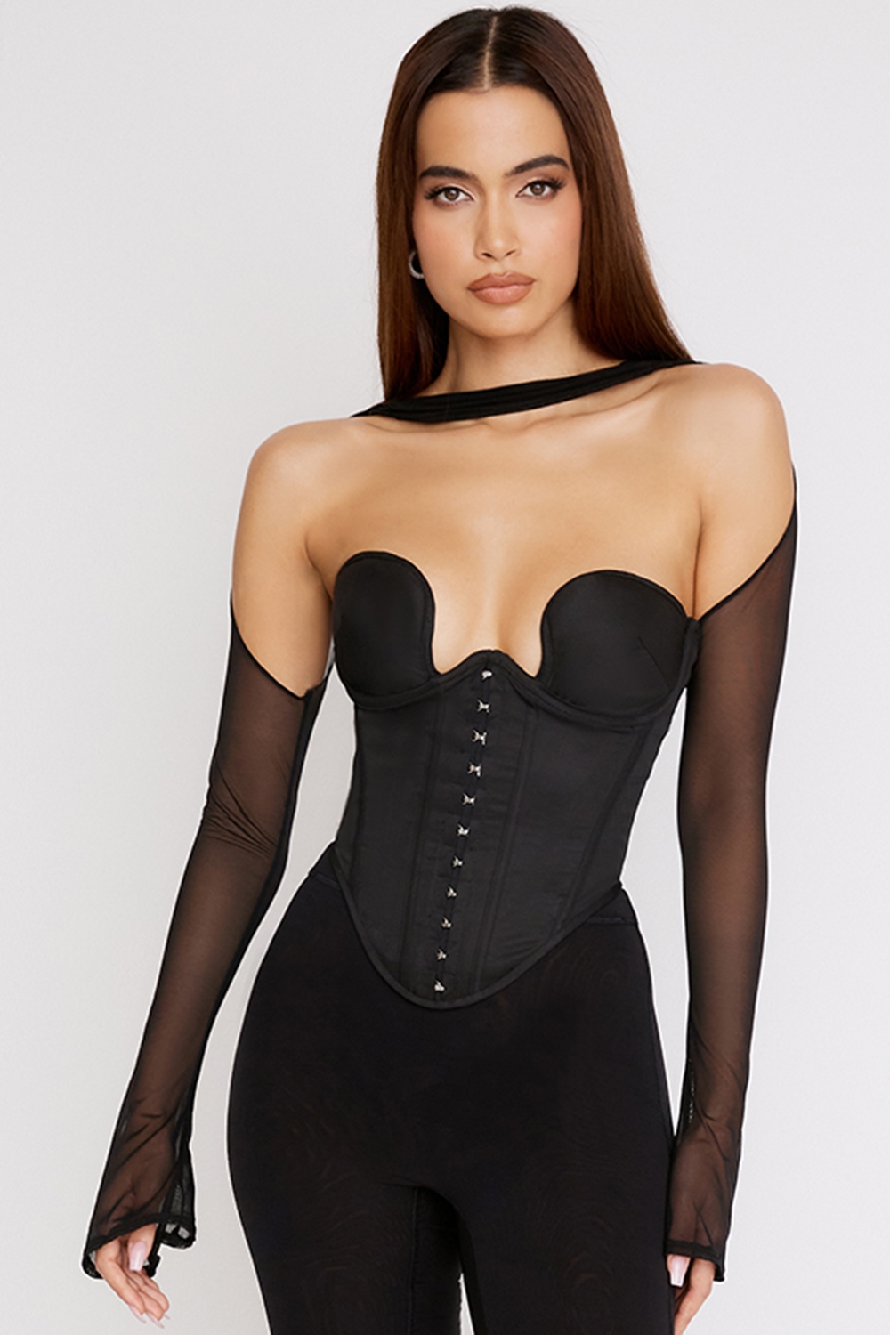 Mina-Black Structured Corset