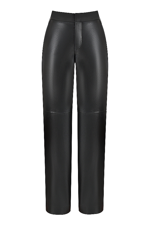 Omaira-Black Vegan Leather Trousers