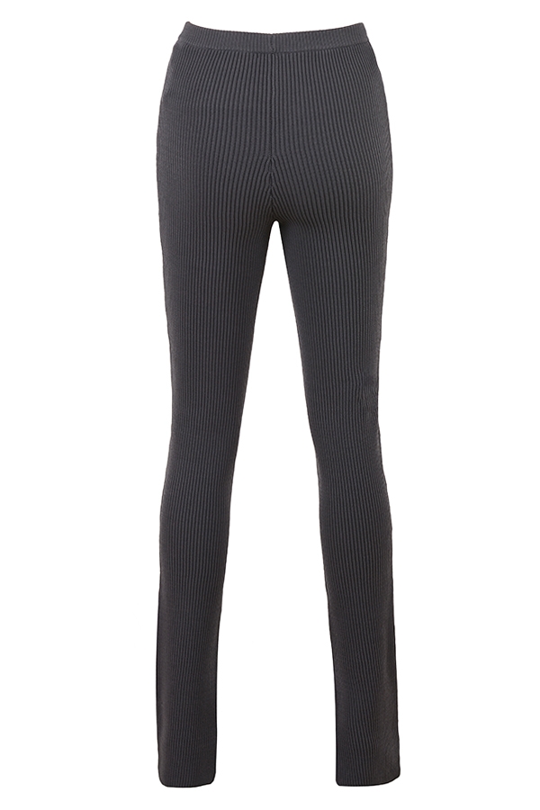 Mitzi-Dark Grey Ribbed Knit Leggings - SALE