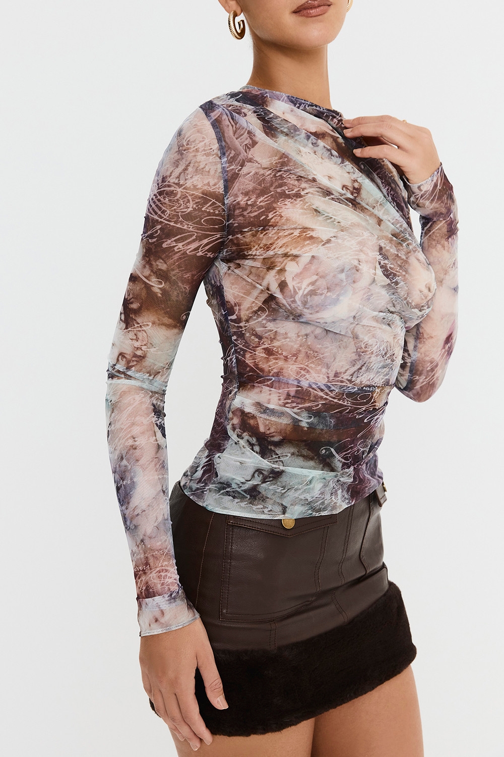 Mistress Rocks Draped Printed Top - SALE