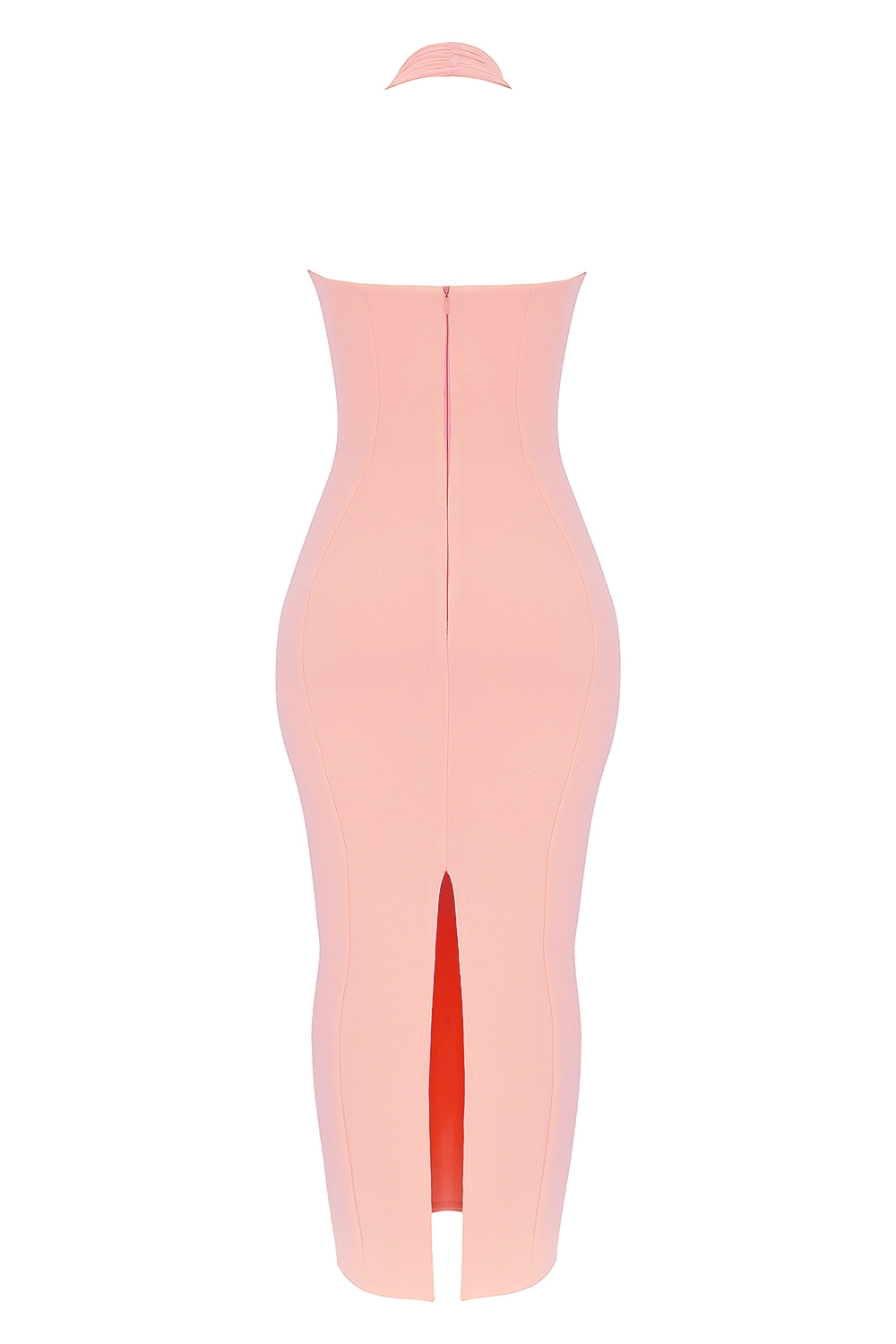 Gianina-Sorbet Crepe Halter Maxi Dress